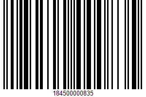 Organic Bars UPC Bar Code UPC: 184500000835