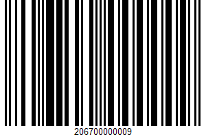 Pasteurized Process American Cheese UPC Bar Code UPC: 206700000009