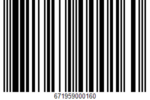 Popped Corn Cakes UPC Bar Code UPC: 671959000160