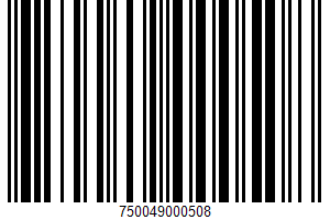 Nutrition Bar UPC Bar Code UPC: 750049000508